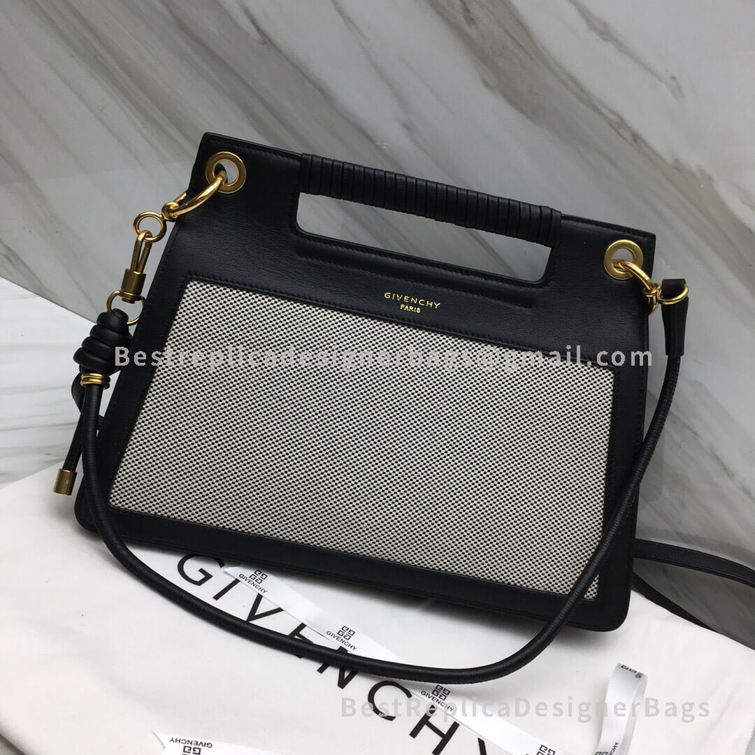 Givenchy Medium Whip Bag With Calfskin Contrasting Details Black And Gray GHW 29931-2